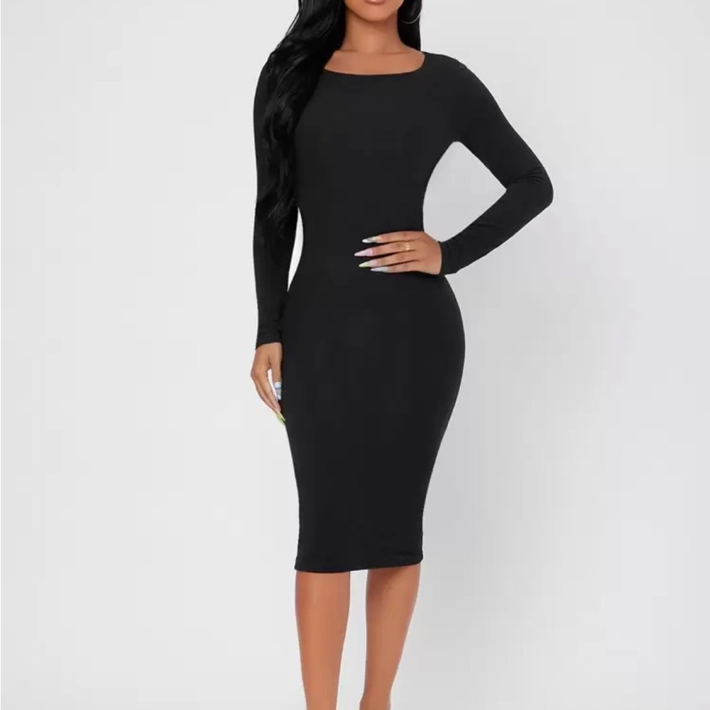 SHEIN Classic Black Long Sleeve Dress